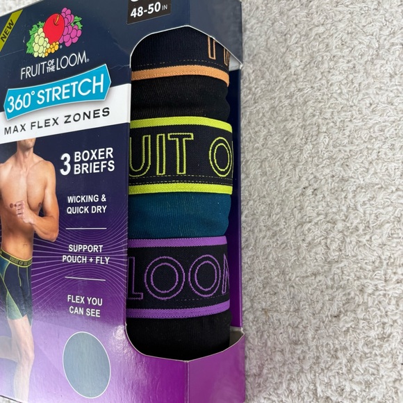 Fruit of The Loom Boxer Briefs Mens 3XL 48-50" Max Flex Zones Wicking‎ Support - Picture 4 of 11